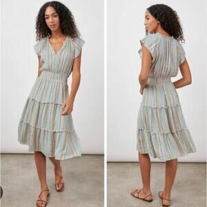 Rails Amellia Dress Sag Harbour Stripe size Small linen blend elastic waist